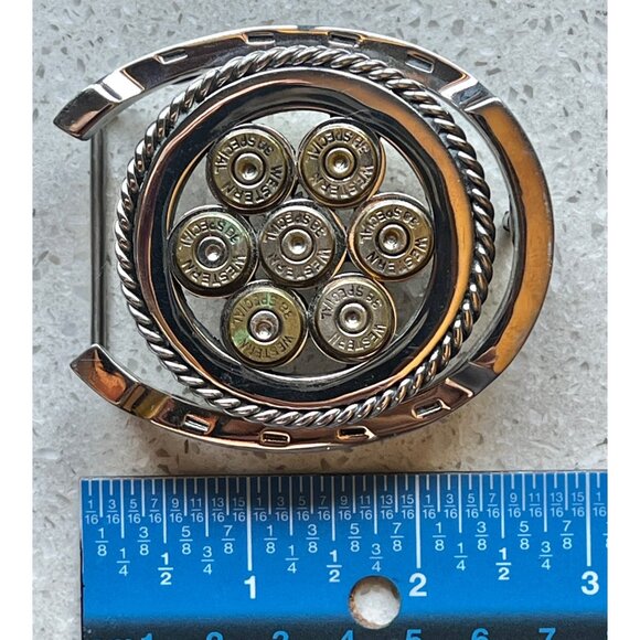 Handmade Stainless Steel Gun Shells Belt Buckle With Western .38 Special Casings - Picture 2 of 6